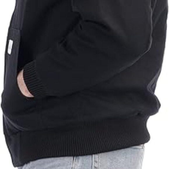 Men's L Heavy Duty Black Loose Fit Quilted Lined Workwear Waterproof Hooded NWT - Picture 5 of 7